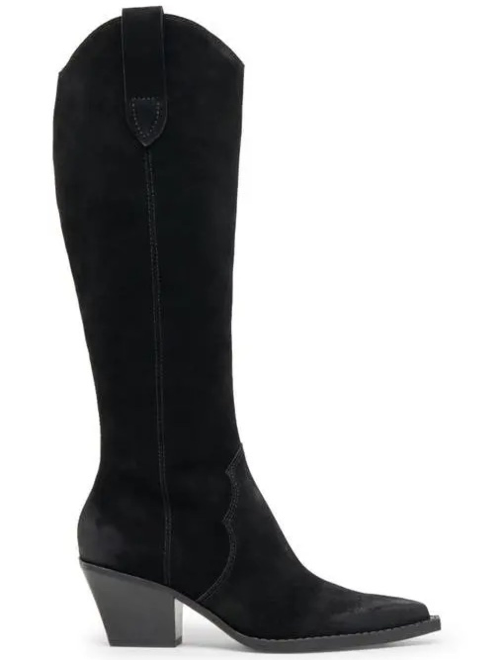 Dolce Vita Regy Western Wide Calf Boot in Black Suede